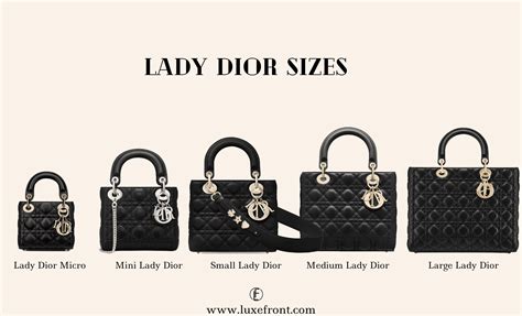 lady dior handbag sizes|Lady Dior bag size chart.